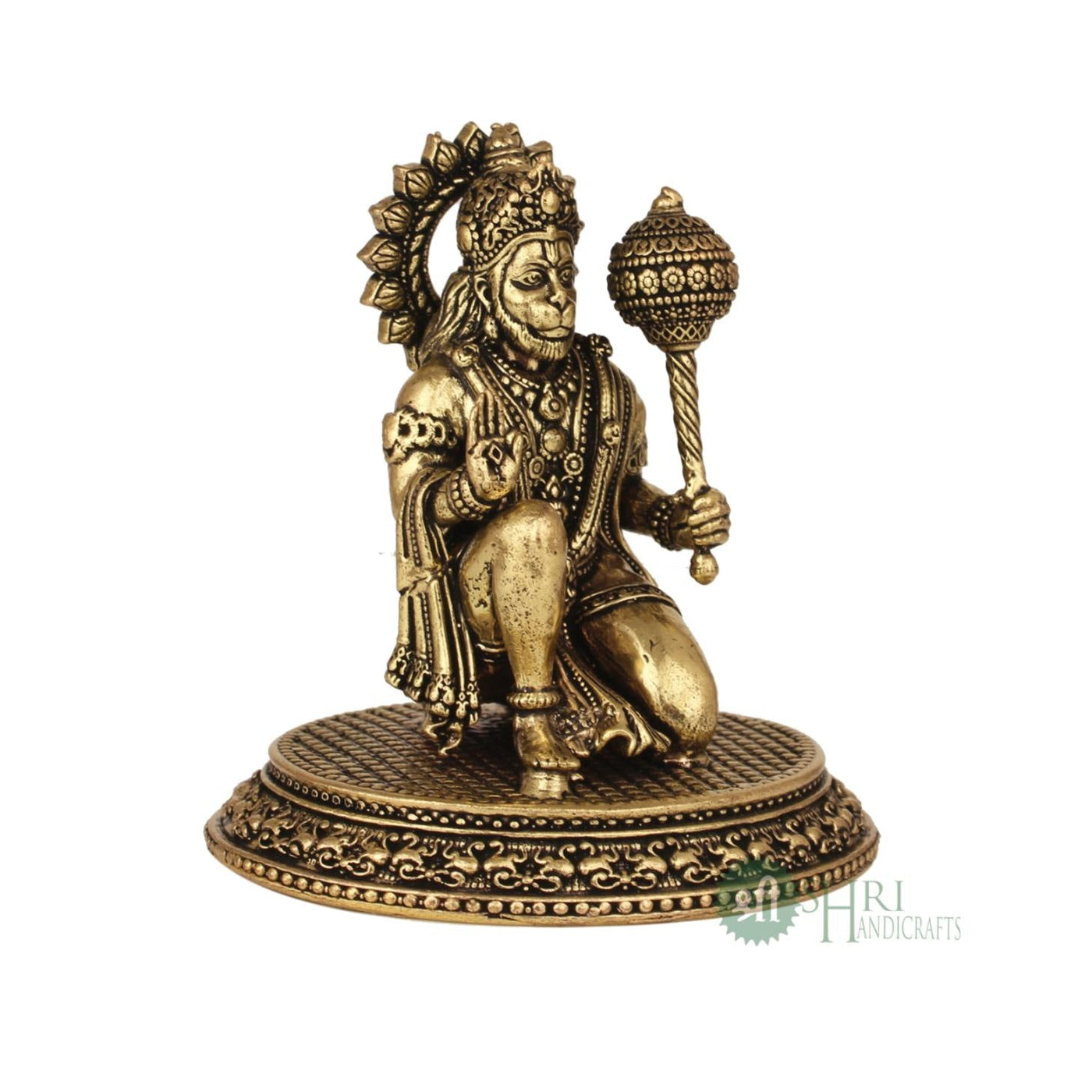 Brass Blessing Hanuman Statue 3.5 Inch By Trendia Decor