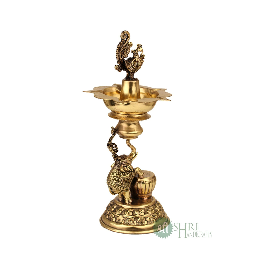 Peacock Festive Oil Lamp For Decor 8 Inch By Trendia Decor