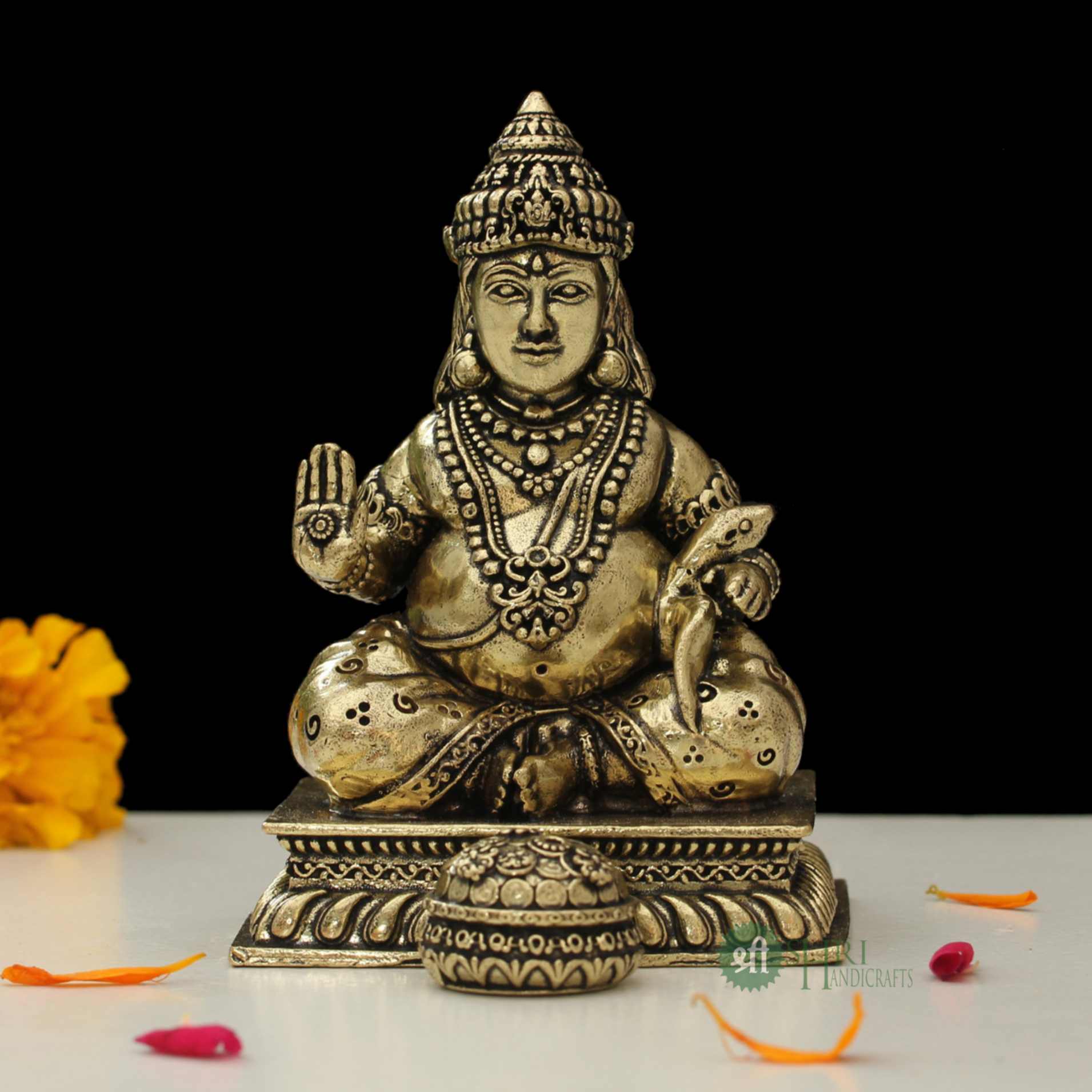 Brass Idol Lord Kubera God Of Wealth 4 Inch By Trendia Decor