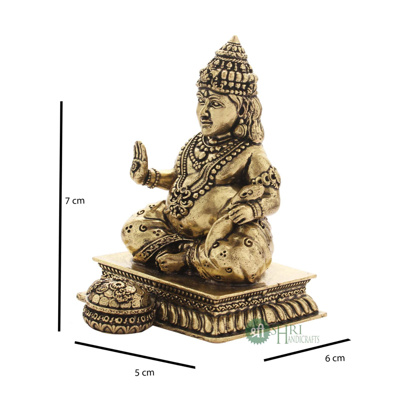 Brass Idol Lord Kubera God Of Wealth 3 Inch By Trendia Decor