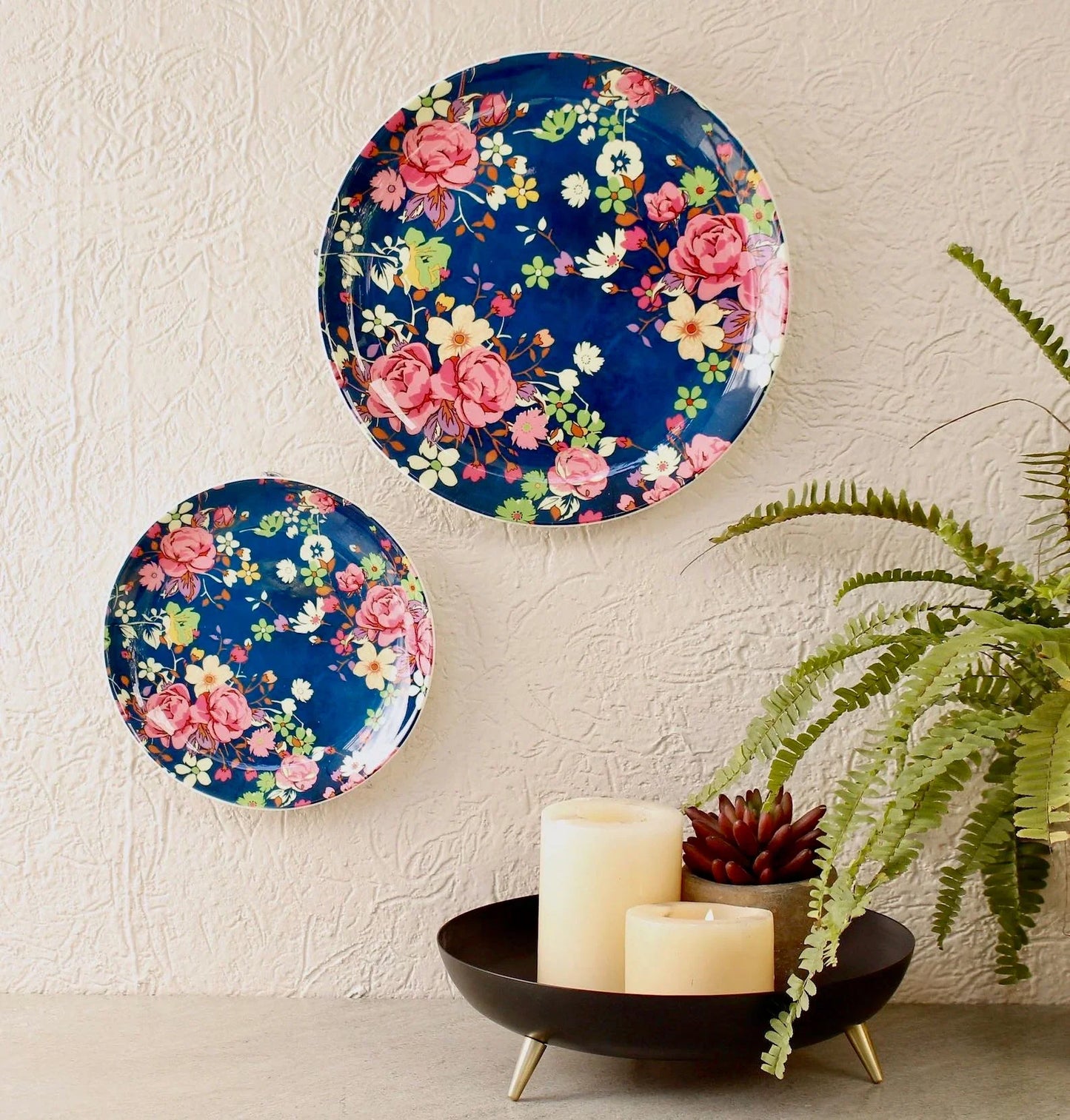 Pink Floral Wall Plate - 9810