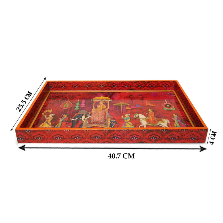 Rajasthani Print Decorative Tray Large By Trendia Decor