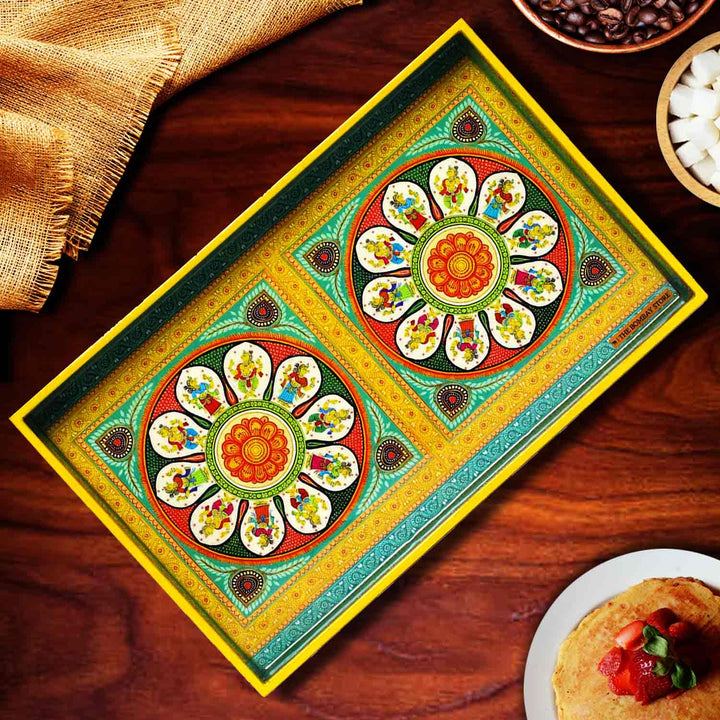 Folk Tales Colourful Serving Tray By Trendia Decor