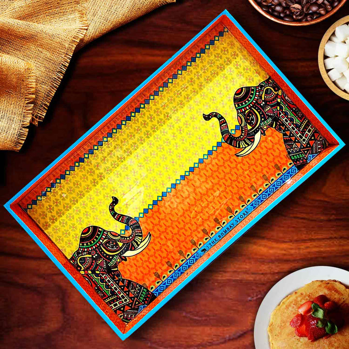 Royal Elephants Breakfast Tray Large By Trendia Decor