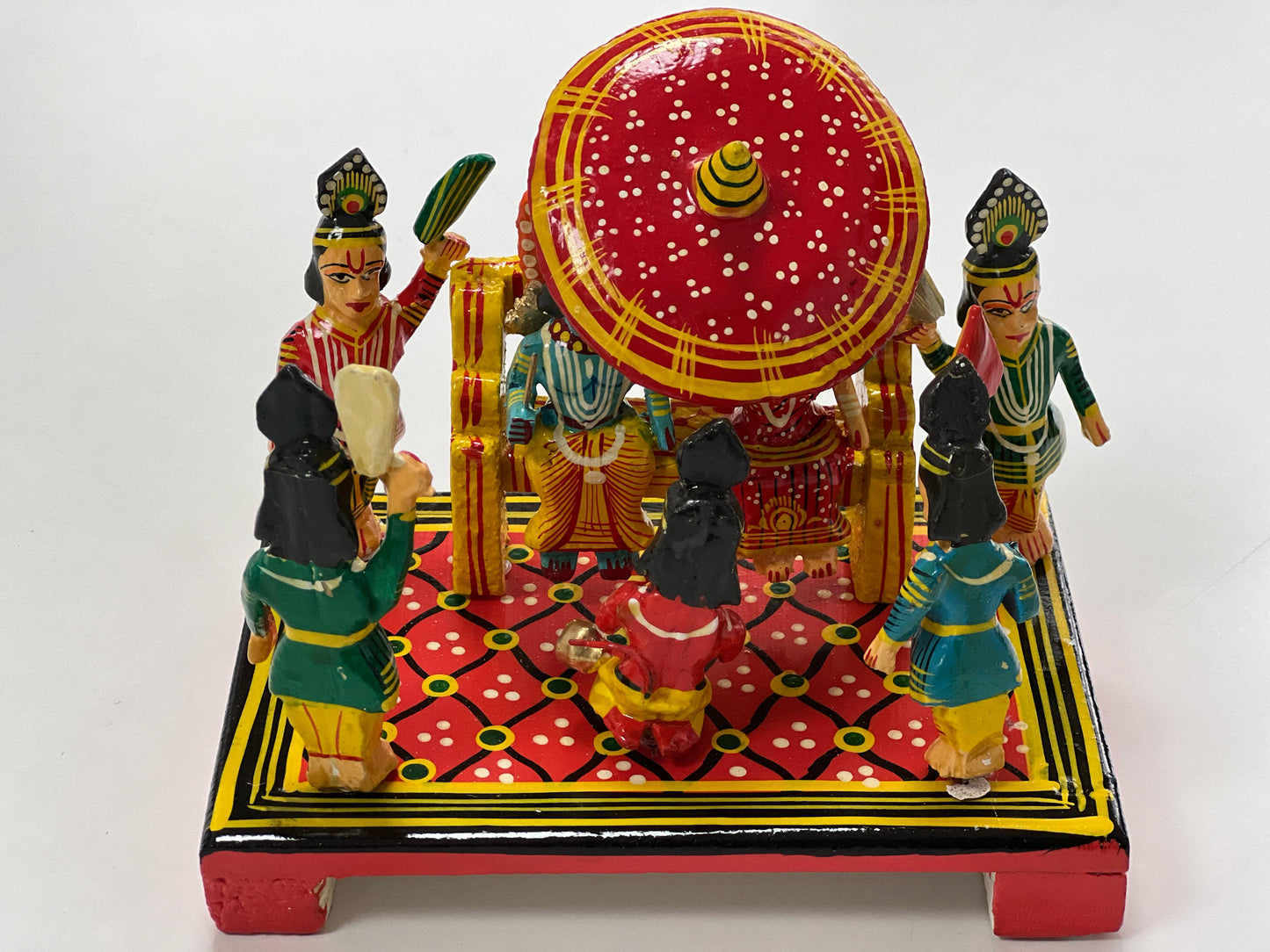 Radha Krishna On Throne Kondapalli Art - Kondapalli Toys