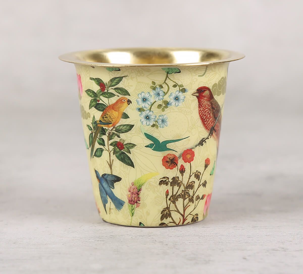 Bird Land Brass Coffee Tumbler Set