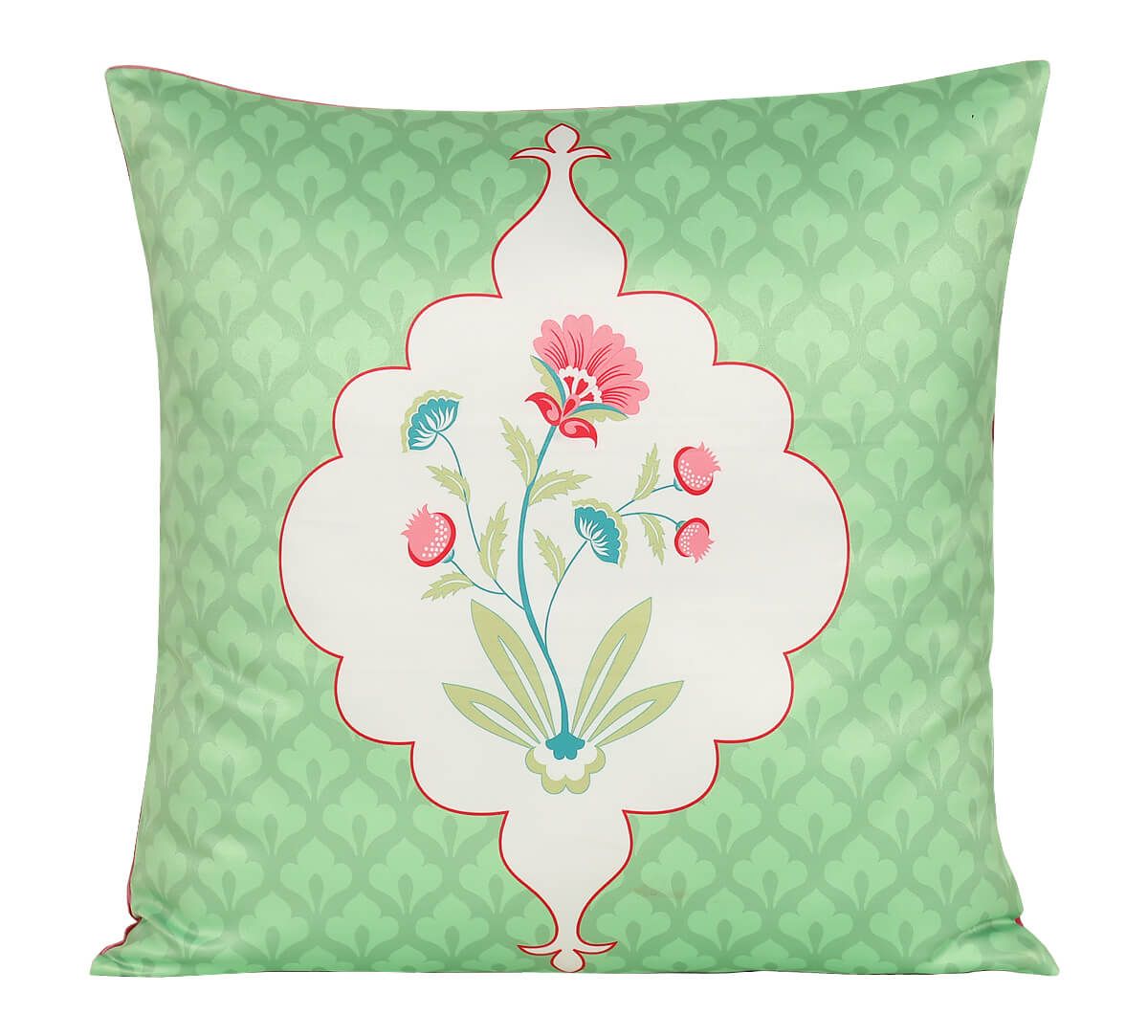 Blooming Dahlia Satin Blend Cushion Cover Set of 5