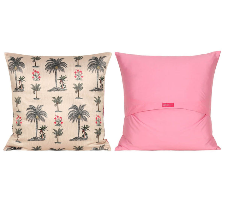 Chevron Palms Satin Blend Cushion Cover Set of 5