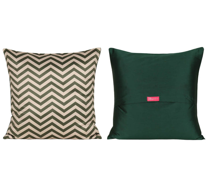 Chevron Palms Satin Blend Cushion Cover Set of 5