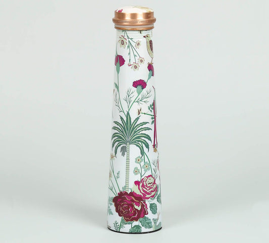 Grey Floral Galore Tapered Copper Bottle