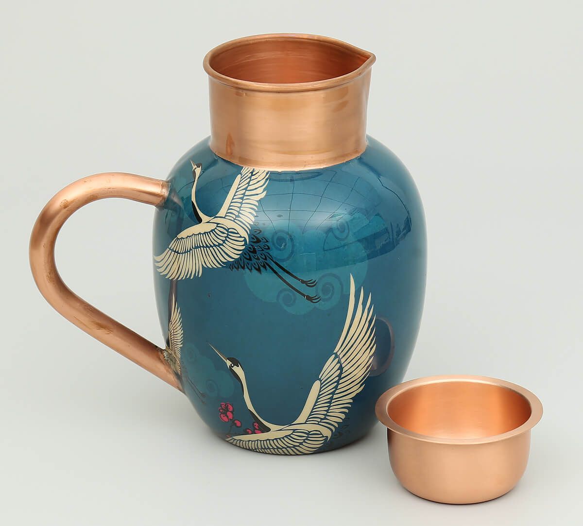 Legend of the Cranes Copper Jug Set