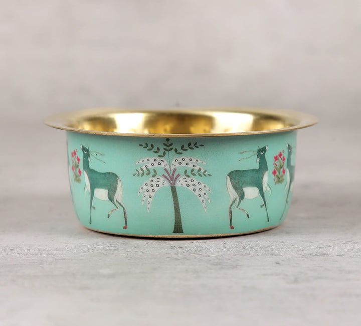 Mirroring Deer Garden Brass Coffee Tumbler Set