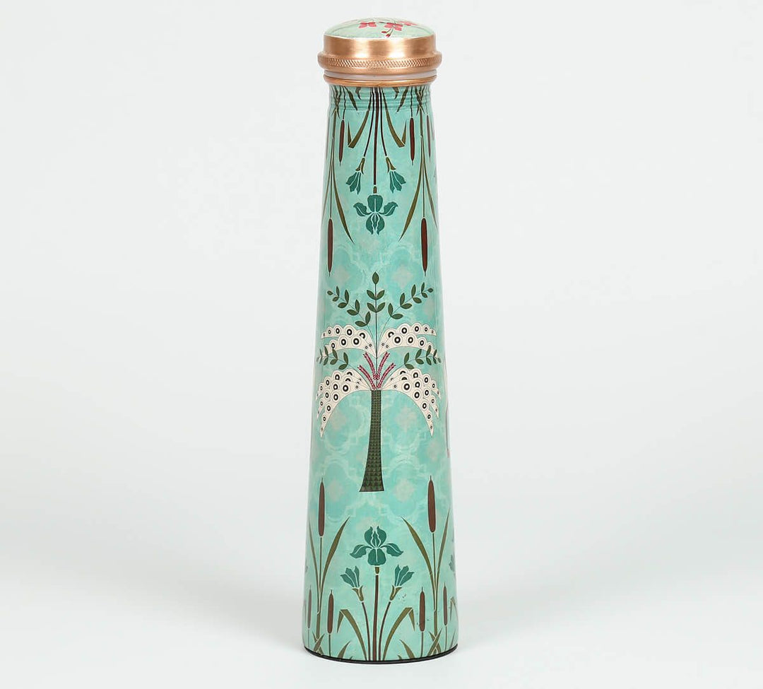 Mirroring Deer Garden Tapered Copper Bottle