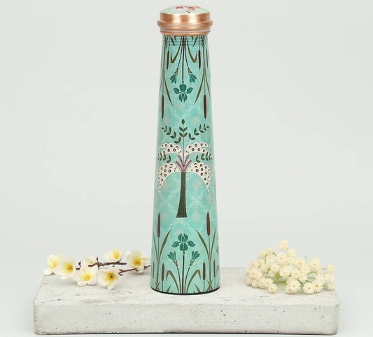 Mirroring Deer Garden Tapered Copper Bottle