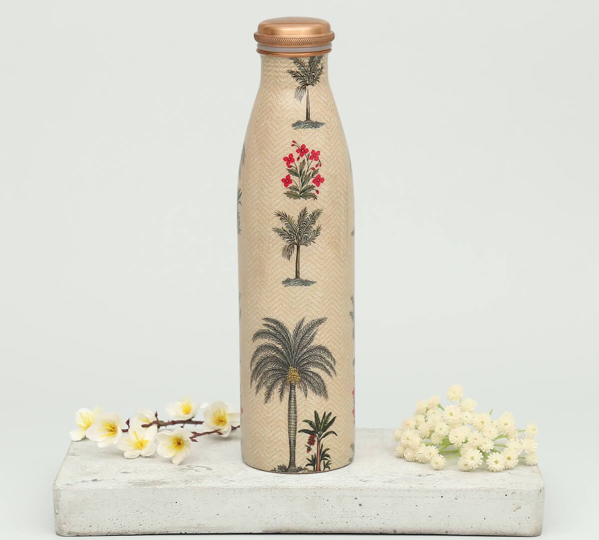 Chevron Palm Copper Bottle