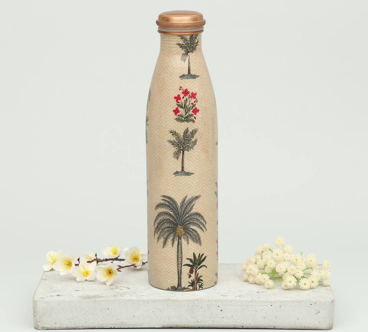 Chevron Palm Copper Bottle