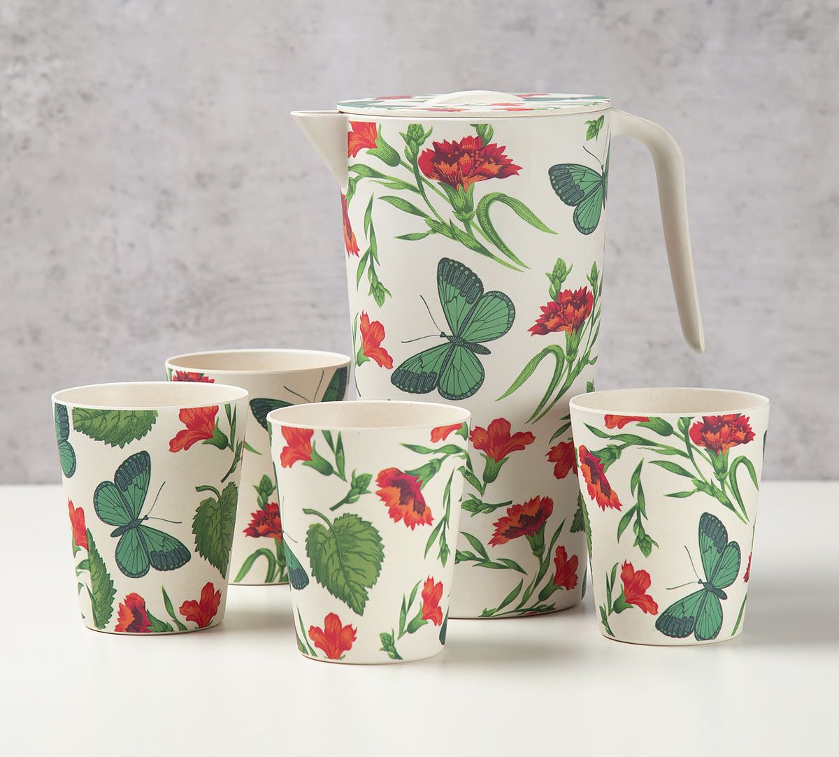 Fluttering Extravagance Bamboo Jug Set