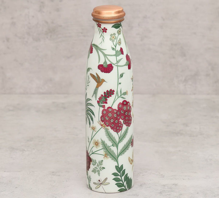 Grey Floral Galore Copper Bottle