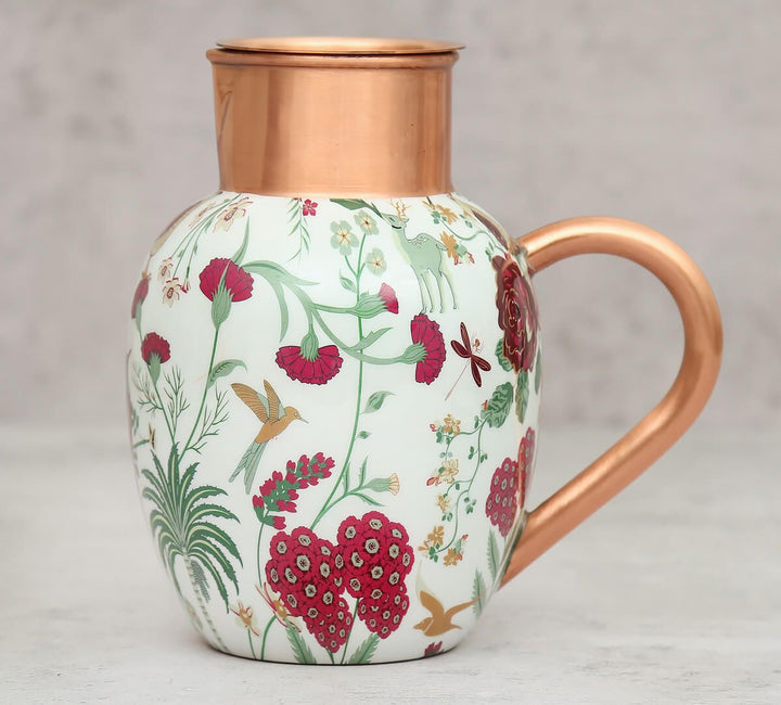 Grey Floral Galore Copper Jug Set