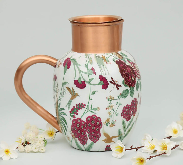 Grey Floral Galore Copper Jug Set