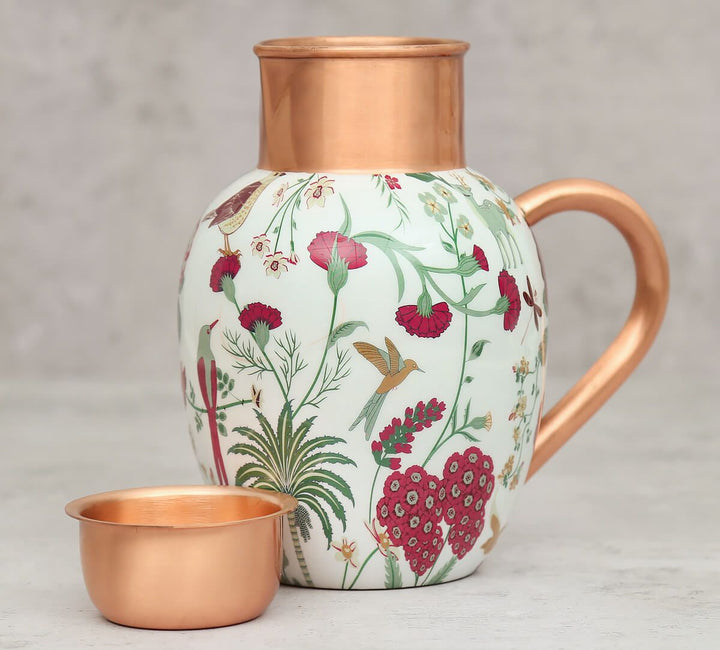 Grey Floral Galore Copper Jug Set