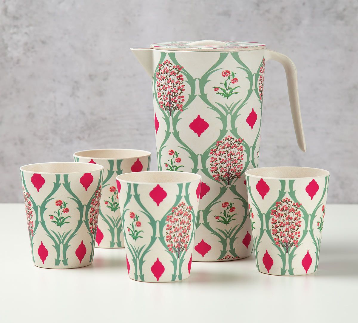 Lattice Blooms Bamboo Jug Set