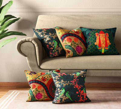 Temple Town Cushion Cover Set of 5