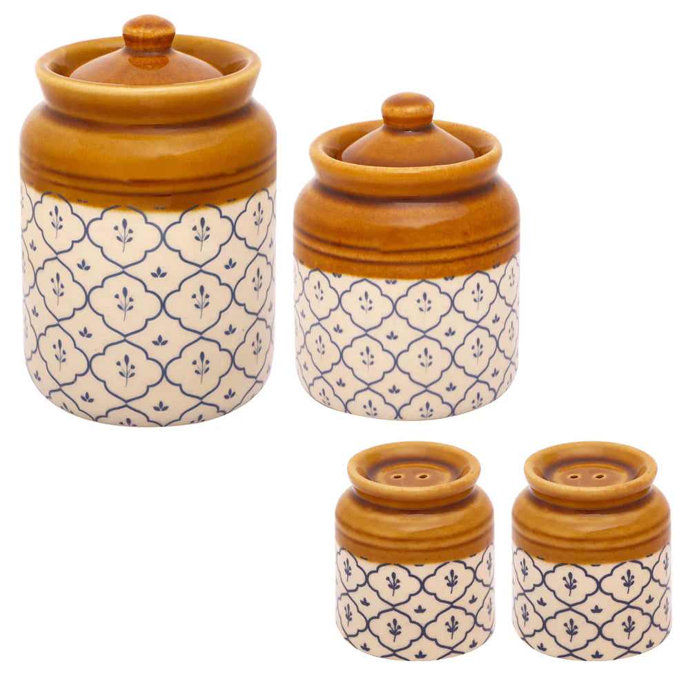 Turkish Ceramic Burnijar Set Of 3 - Ek Do Dhai